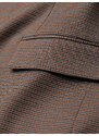 Ombre Clothing Pánské sako v jemné kostkované barvě - hnědé V1 OM-BLZB-0116