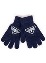 Yoclub Kids's Boys' Five-Finger Gloves RED-0233C-AA5B-003 Navy Blue