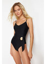 Trendyol Black Belted U-Neck Regular Swimsuit with Accessories