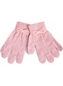 Yoclub Kids's Girls' Five-Finger Gloves With Bow RED-0010G-AA5B-002