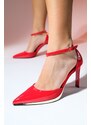 LuviShoes BOLEYN Women's Red Patent Leather Pointed Toe High Heel Shoes