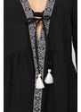 Trendyol Black Mini Woven Stripe Accessory Kimono&Kaftan