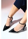 LuviShoes BOLEYN Women's Black Patent Leather Pointed Toe High Heel Shoes