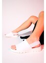 LuviShoes LONDOI White Skin Genuine Leather Women's Sandals