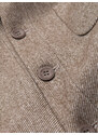Ombre Clothing Pánské stylové sako bez klop - světle hnědé V2 OM-BLZB-0124