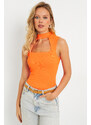 Cool & Sexy Women's Window Blouse Orange