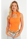 Cool & Sexy Women's Window Blouse Orange