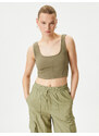 Koton Crop Undershirt U Neck Strapless