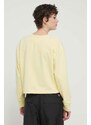 Mikina Tommy Jeans dámská, žlutá barva, s potiskem, DW0DW18143