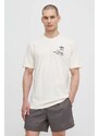 Bavlněné tričko adidas Originals béžová barva, s potiskem, IS2902
