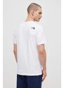 Bavlněné tričko The North Face M S/S Fine Tee bílá barva, s potiskem, NF0A87NDFN41