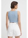 Džínové šortky Calvin Klein Jeans dámské, béžová barva, hladké, high waist, J20J222811