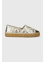 Kožené espadrilky Love Moschino zlatá barva, JA10582G0IIF0900