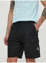 Kraťasy Calvin Klein Jeans pánské, černá barva, J30J325138