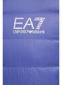Péřová bunda EA7 Emporio Armani pánská, fialová barva, přechodná