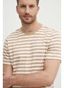 Bavlněné tričko Michael Kors béžová barva