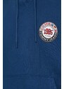 Bavlněná mikina Tommy Jeans Archive Games pánská, tmavomodrá barva, s kapucí, s potiskem, DM0DM19544