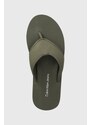 Žabky Calvin Klein Jeans THONG SANDAL SLIPON RP IN BTW pánské, zelená barva, YM0YM00943