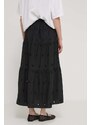 Bavlněná sukně Desigual VICENZA černá barva, maxi, áčková, 24SWFW05