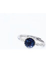 Flor de Cristal Stříbrný prsten Blue Velvet