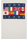 Bavlněné tričko Tommy Jeans Archive Games béžová barva, s potiskem, DM0DM19545