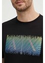Bavlněné tričko Armani Exchange černá barva, s potiskem, 3DZTJG ZJBYZ