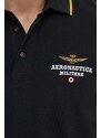 Polo tričko Aeronautica Militare černá barva, s aplikací, PO1763P191