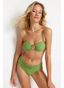 Trendyol Green Flat Bralet Bikini Top with Accessories