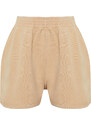 Trendyol Beige More Sustainable Tencelli Elastic Waist Denim Shorts & Bermuda