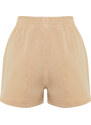 Trendyol Beige More Sustainable Tencelli Elastic Waist Denim Shorts & Bermuda