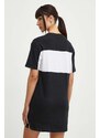 Bavlněné šaty Fila Lishui černá barva, mini, oversize, FAW0776