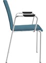 Narbutas Modrá čalouněná konferenční židle MOON s područkami