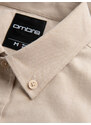 Ombre Men's REGILAR FIT cotton shirt with pocket - beige