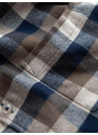 Ombre Clothing Klasická pánská flanelová bavlněná kostkovaná košile - hnědá a námořnická V1 OM-SHCS-0157