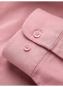 Ombre Clothing Pánské bavlněné tričko REGULAR FIT s kapsičkou - růžové V3 OM-SHOS-0153
