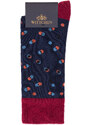 Pánské ponožky s barevnými puntíky Wittchen, vínovo-tmavěmodrá, bavlna