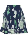 Trendyol Navy Blue Patterned Skirt Frilly Viscose Woven Shorts Skirt