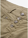 bonprix Strečové kalhoty se zmačkaným efektem Zelená