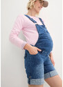 bonprix Těhotenské džínové šortky s laclem, s bavlnou Modrá