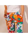 Blancheporte Široké kalhoty s potiskem květin modrá/zelená 38
