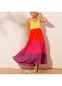 Blancheporte Dlouhé šaty s úzkými ramínky vícebarevná 36