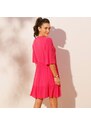 Blancheporte Krátké šaty s výšivkou růžová 40