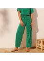 Blancheporte Široké plisované kalhoty zelená 34/36