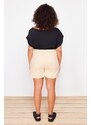 Trendyol Curve Mink Gabardine Mini Shorts Skirt