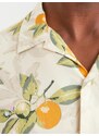 Jack & Jones Béžovo-oranžová pánská vzorovaná košile s krátkým rukávem Jack & Jon - Pánské
