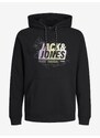 Černá pánská mikina s kapucí Jack & Jones Map - Pánské