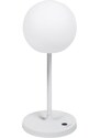 Bílá plastová stolní LED lampa Kave Home Dinesh se šedou podnoží