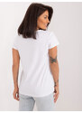 Fashionhunters Bílé tričko s aplikací BASIC FEEL GOOD