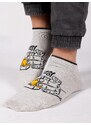 Yoclub Man's Ankle Funny Cotton Socks Pattern 2 Colours