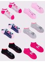 Yoclub Kids's Girls' Ankle Socks Patterns Colours 6-Pack